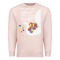 Pale Pink Autism Different Makes You Beautiful Premium Sweatshirt - CowhideDigitalArt