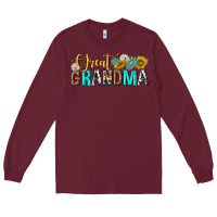 Burgundy Western Great Grandma Long Sleeve Tee - texasbilliewilder
