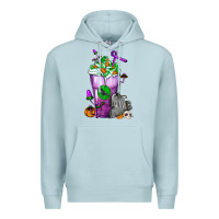 Blue Mist Halloween Cold Drink Frappe With Tombstone Premium Hoodie - FaDigitalArtStudio