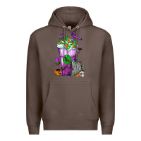 Coffee Halloween Cold Drink Frappe With Tombstone Premium Hoodie - FaDigitalArtStudio