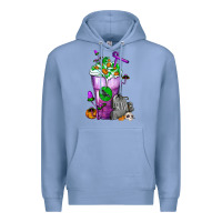 Colony Blue Halloween Cold Drink Frappe With Tombstone Premium Hoodie - FaDigitalArtStudio
