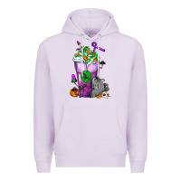 Lilac Halloween Cold Drink Frappe With Tombstone Premium Hoodie - FaDigitalArtStudio