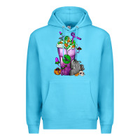 Ocean Blue Halloween Cold Drink Frappe With Tombstone Premium Hoodie - FaDigitalArtStudio