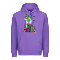 Purple Halloween Cold Drink Frappe With Tombstone Premium Hoodie - FaDigitalArtStudio