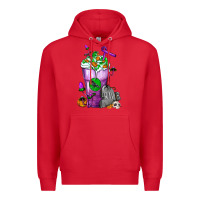 Red Halloween Cold Drink Frappe With Tombstone Premium Hoodie - FaDigitalArtStudio