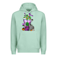 Seafoam Halloween Cold Drink Frappe With Tombstone Premium Hoodie - FaDigitalArtStudio