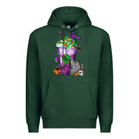 Sports Green Halloween Cold Drink Frappe With Tombstone Premium Hoodie - FaDigitalArtStudio