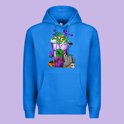 Halloween Cold Drink Frappe With Tombstone Premium Hoodie Designed By Fadigitalartstudio