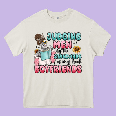 Judging Men By The Standards Of My Book Boyfriends Heavy Core Tee Designed By Maliassmallbusiness