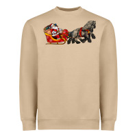 Santa Riding His Sleigh With Gifts Heavyweight Sweatshirt | Teevron