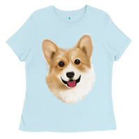 Baby Blue Corgi Ladies Tee - Jasminsmagicworld