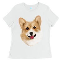 White Corgi Ladies Tee - Jasminsmagicworld