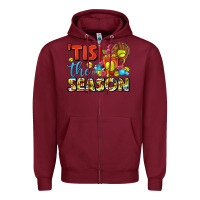 Burgundy tis the season  softball coffee mug Zipper Hoodie - FaDigitalArtStudio