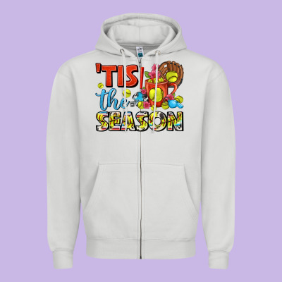 Tis The Season  Softball Coffee Mug Zipper Hoodie Designed By Fadigitalartstudio