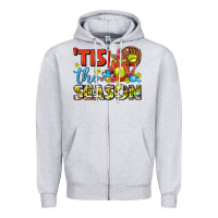 Heather Grey tis the season  softball coffee mug Zipper Hoodie - FaDigitalArtStudio