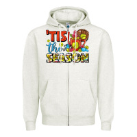 Oatmeal Heather tis the season  softball coffee mug Zipper Hoodie - FaDigitalArtStudio