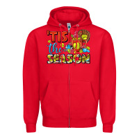 Red tis the season  softball coffee mug Zipper Hoodie - FaDigitalArtStudio