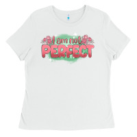 White i am not perfect Ladies Tee - MaliasSmallBusiness