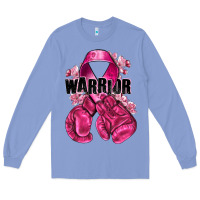 Colony Blue Warrior Breast Cancer with boxing gloves Long Sleeve Tee - NancyCooperArtShop