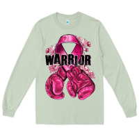 Matcha Warrior Breast Cancer with boxing gloves Long Sleeve Tee - NancyCooperArtShop