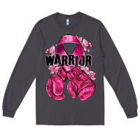 Smoke Warrior Breast Cancer with boxing gloves Long Sleeve Tee - NancyCooperArtShop