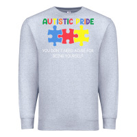 Heather Grey Autistic Pride Autism Awareness Premium Sweatshirt - CowhideDigitalArt