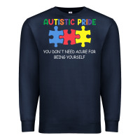 Navy Autistic Pride Autism Awareness Premium Sweatshirt - CowhideDigitalArt