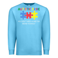 Ocean Blue Autistic Pride Autism Awareness Premium Sweatshirt - CowhideDigitalArt