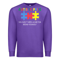 Purple Autistic Pride Autism Awareness Premium Sweatshirt - CowhideDigitalArt
