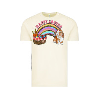 Vintage Arctic Happy Easter Bunny And Egg Basket Rainbow Vintage Tee - RanaPortraitStore