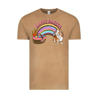 Vintage Camel Happy Easter Bunny And Egg Basket Rainbow Vintage Tee - RanaPortraitStore