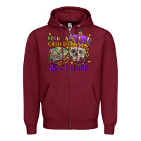 Burgundy King cake calories don't count skull Zipper Hoodie - FaDigitalArtStudio