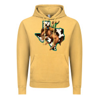 Cowhide Texas Map Rodeo Cowboy Vintage Hoodie | Teevron