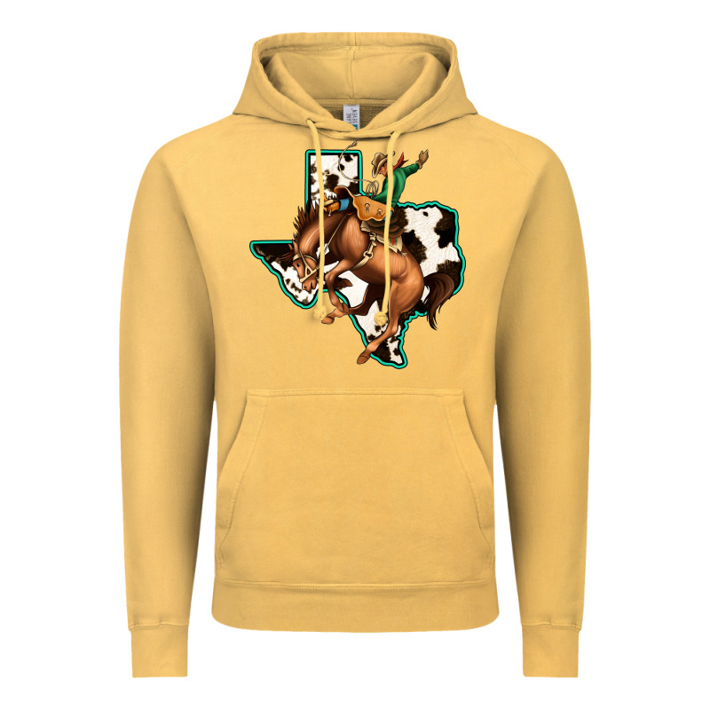 Cowhide Texas Map Rodeo Cowboy Vintage Hoodie by Bettercallsaul | Teevron