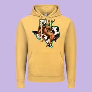 Cowhide Texas Map Rodeo Cowboy Vintage Hoodie Designed By Bettercallsaul