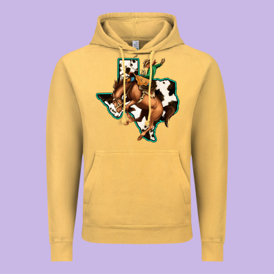 Cowhide Texas Map Rodeo Cowboy Vintage Hoodie Designed By Bettercallsaul