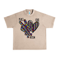 French Oak Peace Love Autism Urban Heavy Tee - Bettercallsaul