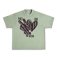 Oil Green Peace Love Autism Urban Heavy Tee - Bettercallsaul