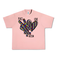 Salmon Peace Love Autism Urban Heavy Tee - Bettercallsaul