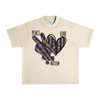 Sandshell Peace Love Autism Urban Heavy Tee - Bettercallsaul