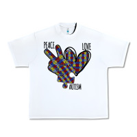 White Peace Love Autism Urban Heavy Tee - Bettercallsaul