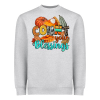 Heather Grey count your blessings Heavyweight Sweatshirt - CowGirlArtShop