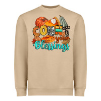 Mushroom count your blessings Heavyweight Sweatshirt - CowGirlArtShop