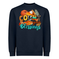 Navy count your blessings Heavyweight Sweatshirt - CowGirlArtShop