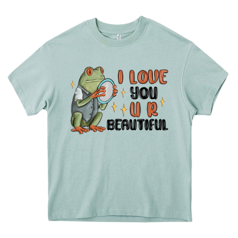 I Love You U R Beautiful Frog Heavy Core Tee by MaliasSmallBusiness | Teevron
