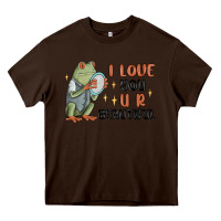 Chocolate Brown i love you u r beautiful frog Heavy Core Tee - MaliasSmallBusiness