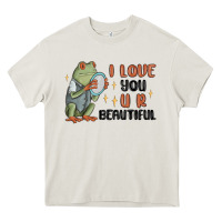 Cream i love you u r beautiful frog Heavy Core Tee - MaliasSmallBusiness