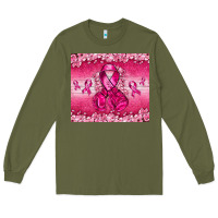 Army Green Breast Cancer with boxing gloves Long Sleeve Tee - NancyCooperArtShop