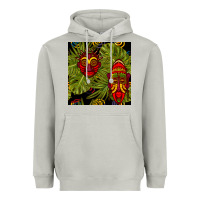 Moon Dust african masks and monstera leaf seamless pattern Heavyweight Hoodie - BundleAndBundleShop