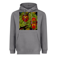 Storm african masks and monstera leaf seamless pattern Heavyweight Hoodie - BundleAndBundleShop